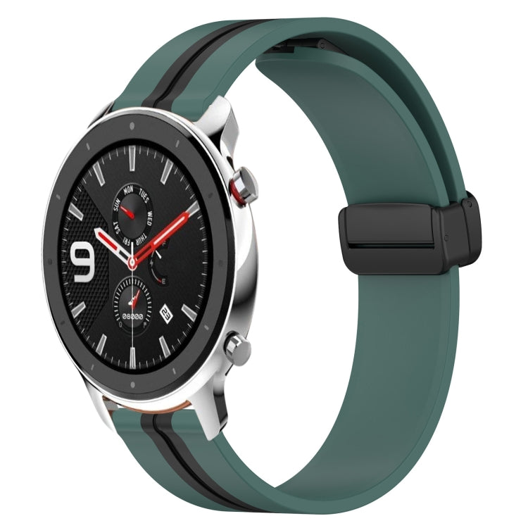 22mm Folding Magnetic Clasp Silicone Watch Band, For Amazfit GTR 4, For Amazfit GTR 3, For Amazfit GTR 3 Pro, For Amazfit GTR 2e