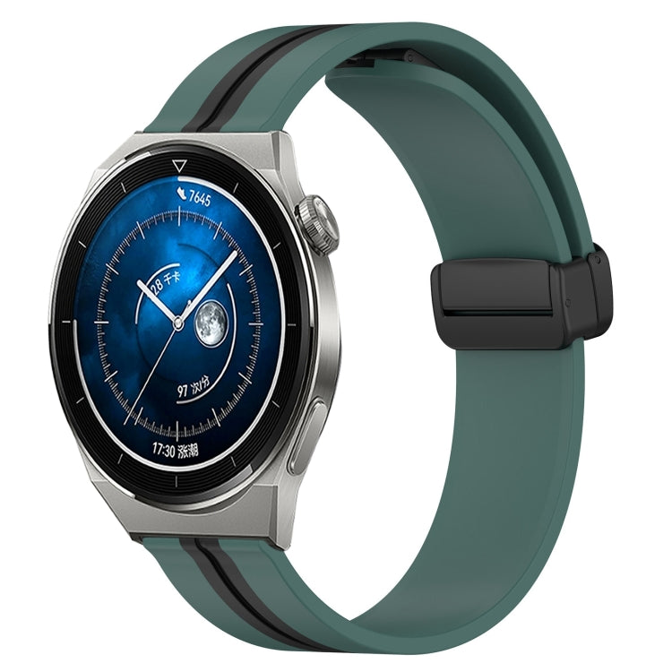 22mm Folding Magnetic Clasp Silicone Watch Band, For Huawei Watch GT3 Pro 46mm, For Huawei Watch GT3 46mm, For Huawei Watch GT Runner, For Huawei Watch 3