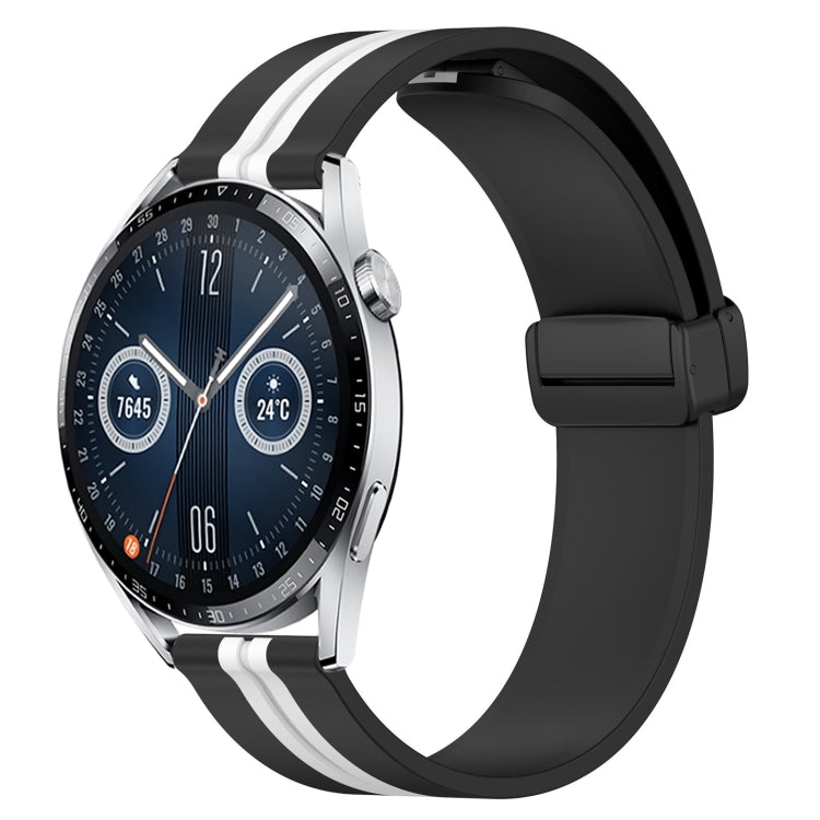 22mm Folding Magnetic Clasp Silicone Watch Band, For Huawei Watch GT3 Pro 46mm, For Huawei Watch GT3 46mm, For Huawei Watch GT Runner, For Huawei Watch 3