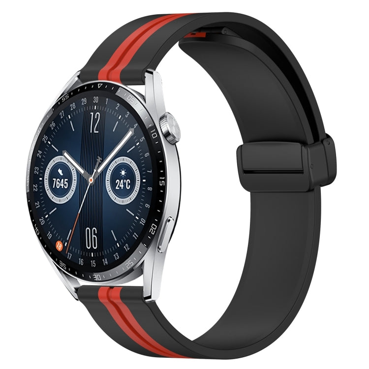 22mm Folding Magnetic Clasp Silicone Watch Band, For Huawei Watch GT3 Pro 46mm, For Huawei Watch GT3 46mm, For Huawei Watch GT Runner, For Huawei Watch 3