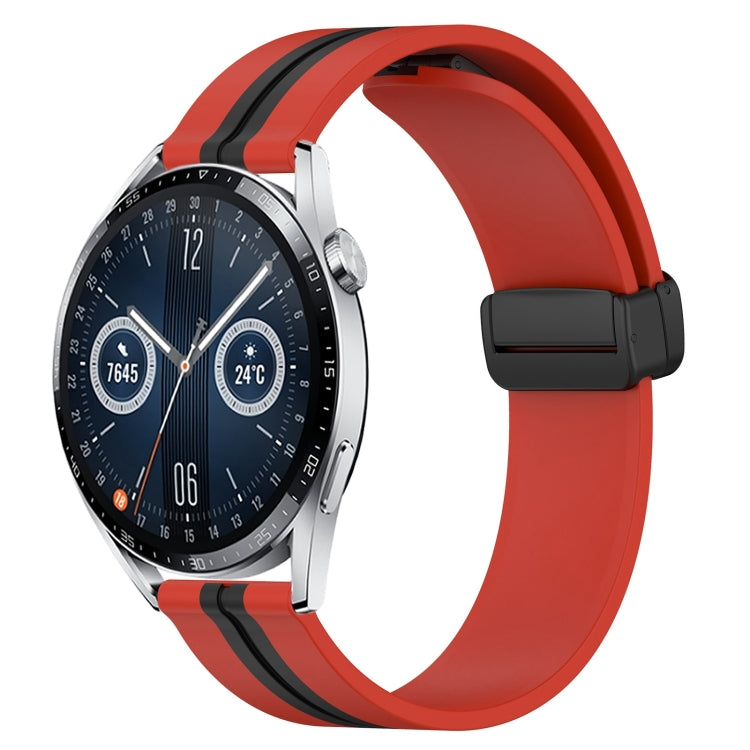 22mm Folding Magnetic Clasp Silicone Watch Band, For Huawei Watch GT3 Pro 46mm, For Huawei Watch GT3 46mm, For Huawei Watch GT Runner, For Huawei Watch 3