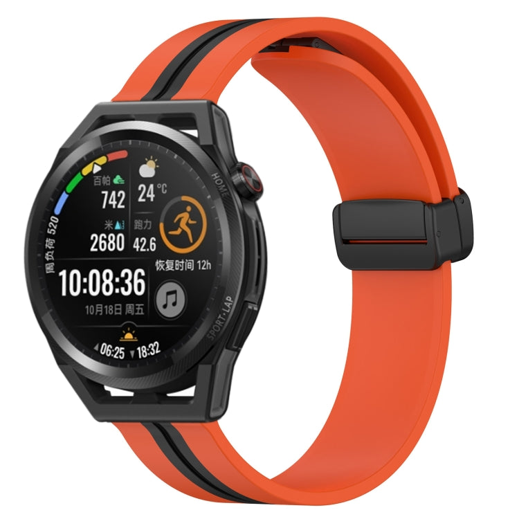 22mm Folding Magnetic Clasp Silicone Watch Band, For Huawei Watch GT3 Pro 46mm, For Huawei Watch GT3 46mm, For Huawei Watch GT Runner, For Huawei Watch 3