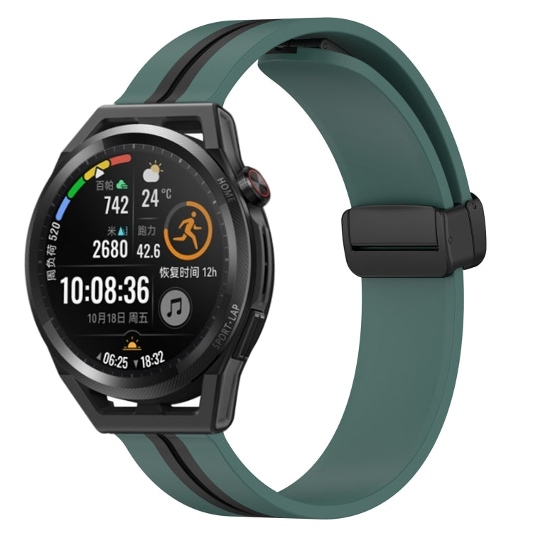 22mm Folding Magnetic Clasp Silicone Watch Band, For Huawei Watch GT3 Pro 46mm, For Huawei Watch GT3 46mm, For Huawei Watch GT Runner, For Huawei Watch 3