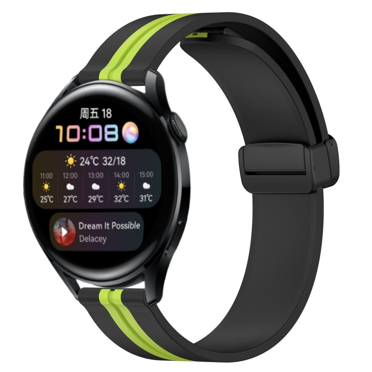 22mm Folding Magnetic Clasp Silicone Watch Band, For Huawei Watch GT3 Pro 46mm, For Huawei Watch GT3 46mm, For Huawei Watch GT Runner, For Huawei Watch 3