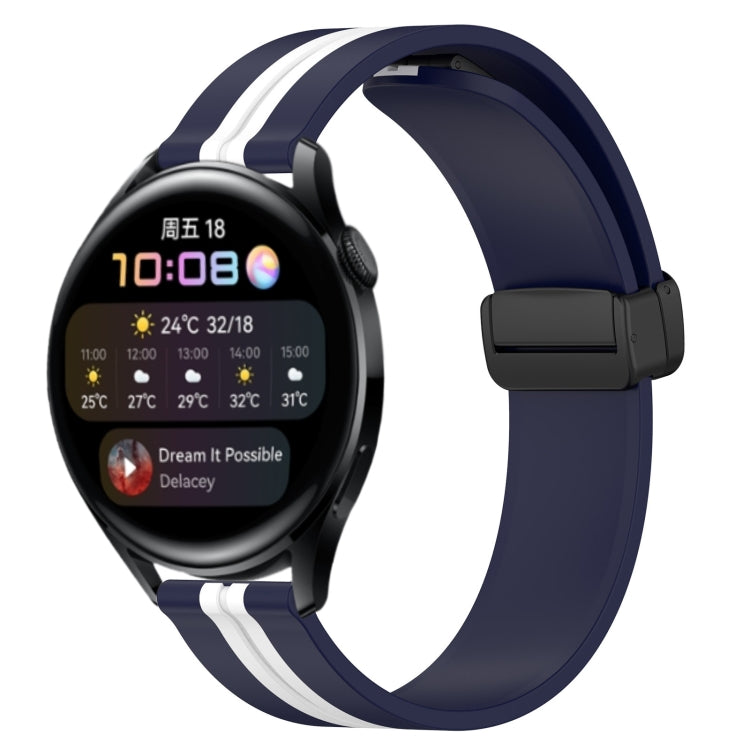 22mm Folding Magnetic Clasp Silicone Watch Band, For Huawei Watch GT3 Pro 46mm, For Huawei Watch GT3 46mm, For Huawei Watch GT Runner, For Huawei Watch 3