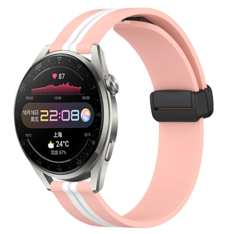 22mm Folding Magnetic Clasp Silicone Watch Band, For Huawei Watch 3 Pro, For Huawei GT2 Pro, For Huawei Watch GT 2E, For Huawei GT2 46mm