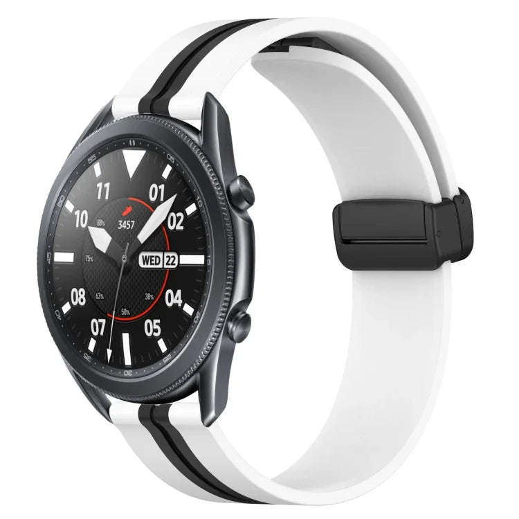สายรัดนาฬิกาซิลิโคนพับได้พร้อมตัวล็อกแม่เหล็ก 22mm สำหรับ Samsung Galaxy Watch3 45mm, สำหรับ Samsung Galaxy Watch 46mm, สำหรับ Samsung Gear S3 Classic, สำหรับ Samsung Gear S3 Frontier