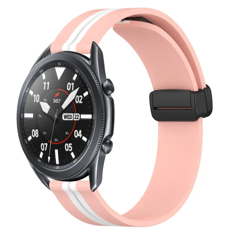 สายรัดนาฬิกาซิลิโคนพับได้พร้อมตัวล็อกแม่เหล็ก 22mm สำหรับ Samsung Galaxy Watch3 45mm, สำหรับ Samsung Galaxy Watch 46mm, สำหรับ Samsung Gear S3 Classic, สำหรับ Samsung Gear S3 Frontier