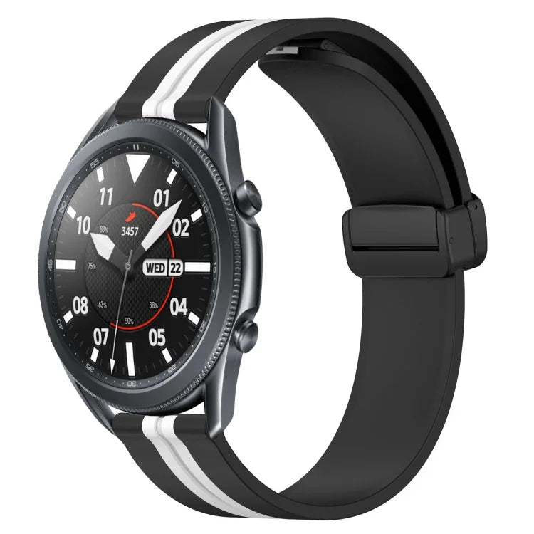 สายรัดนาฬิกาซิลิโคนพับได้พร้อมตัวล็อกแม่เหล็ก 22mm สำหรับ Samsung Galaxy Watch3 45mm, สำหรับ Samsung Galaxy Watch 46mm, สำหรับ Samsung Gear S3 Classic, สำหรับ Samsung Gear S3 Frontier