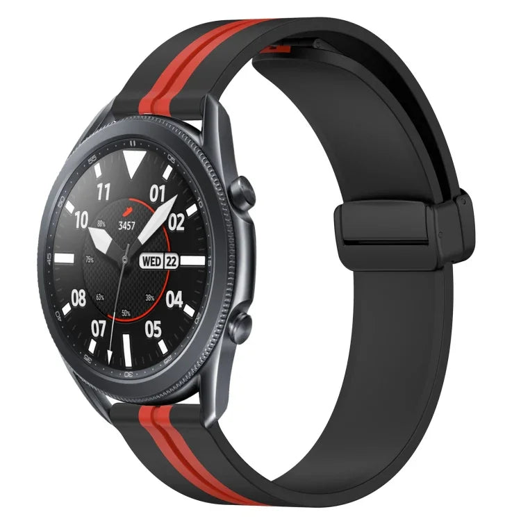 สายรัดนาฬิกาซิลิโคนพับได้พร้อมตัวล็อกแม่เหล็ก 22mm สำหรับ Samsung Galaxy Watch3 45mm, สำหรับ Samsung Galaxy Watch 46mm, สำหรับ Samsung Gear S3 Classic, สำหรับ Samsung Gear S3 Frontier