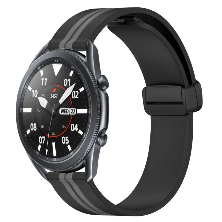 สายรัดนาฬิกาซิลิโคนพับได้พร้อมตัวล็อกแม่เหล็ก 22mm สำหรับ Samsung Galaxy Watch3 45mm, สำหรับ Samsung Galaxy Watch 46mm, สำหรับ Samsung Gear S3 Classic, สำหรับ Samsung Gear S3 Frontier