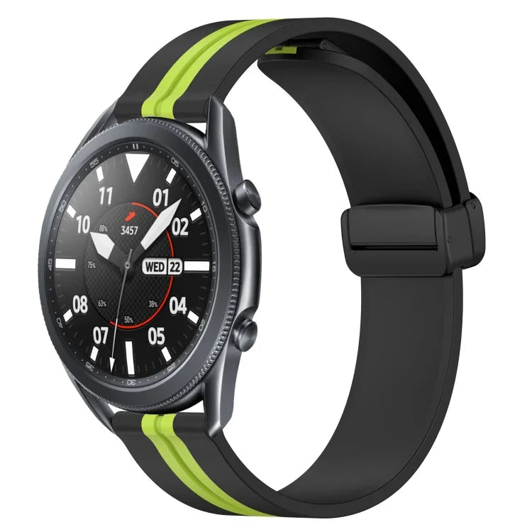 สายรัดนาฬิกาซิลิโคนพับได้พร้อมตัวล็อกแม่เหล็ก 22mm สำหรับ Samsung Galaxy Watch3 45mm, สำหรับ Samsung Galaxy Watch 46mm, สำหรับ Samsung Gear S3 Classic, สำหรับ Samsung Gear S3 Frontier