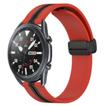 สายรัดนาฬิกาซิลิโคนพับได้พร้อมตัวล็อกแม่เหล็ก 22mm สำหรับ Samsung Galaxy Watch3 45mm, สำหรับ Samsung Galaxy Watch 46mm, สำหรับ Samsung Gear S3 Classic, สำหรับ Samsung Gear S3 Frontier