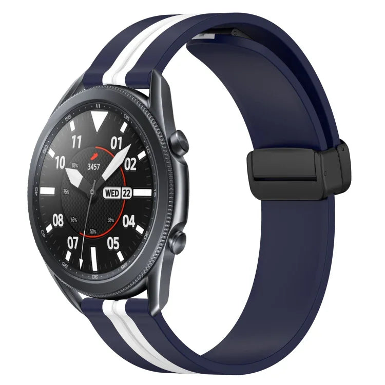 สายรัดนาฬิกาซิลิโคนพับได้พร้อมตัวล็อกแม่เหล็ก 22mm สำหรับ Samsung Galaxy Watch3 45mm, สำหรับ Samsung Galaxy Watch 46mm, สำหรับ Samsung Gear S3 Classic, สำหรับ Samsung Gear S3 Frontier