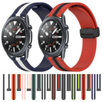 สายรัดนาฬิกาซิลิโคนพับได้พร้อมตัวล็อกแม่เหล็ก 22mm สำหรับ Samsung Galaxy Watch3 45mm, สำหรับ Samsung Galaxy Watch 46mm, สำหรับ Samsung Gear S3 Classic, สำหรับ Samsung Gear S3 Frontier