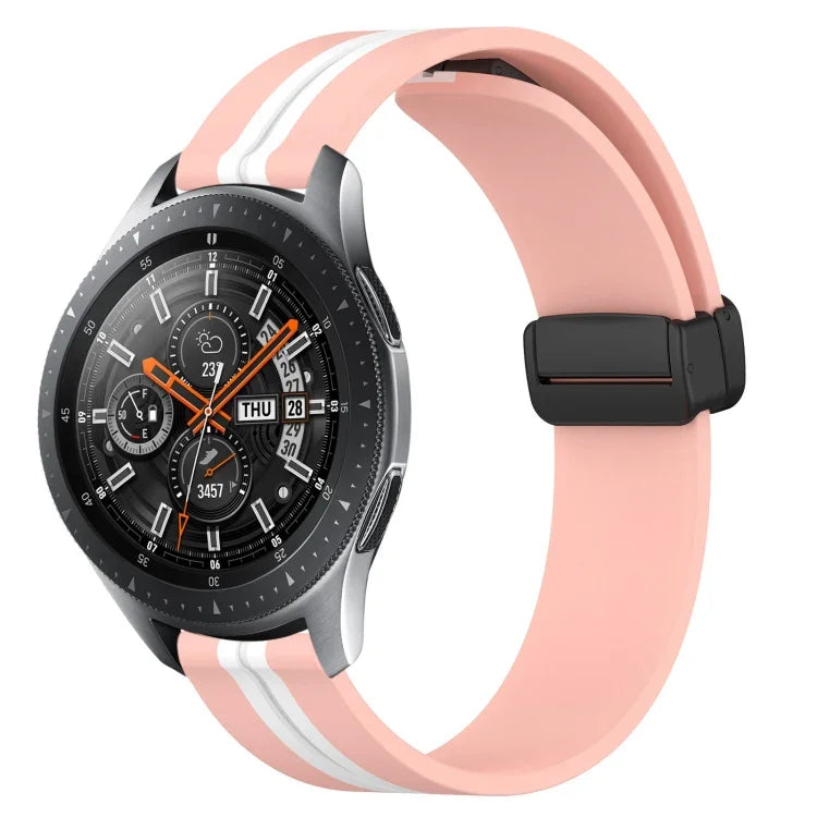 สายรัดนาฬิกาซิลิโคนพับได้พร้อมตัวล็อกแม่เหล็ก 22mm สำหรับ Samsung Galaxy Watch3 45mm, สำหรับ Samsung Galaxy Watch 46mm, สำหรับ Samsung Gear S3 Classic, สำหรับ Samsung Gear S3 Frontier