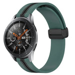 สายรัดนาฬิกาซิลิโคนพับได้พร้อมตัวล็อกแม่เหล็ก 22mm สำหรับ Samsung Galaxy Watch3 45mm, สำหรับ Samsung Galaxy Watch 46mm, สำหรับ Samsung Gear S3 Classic, สำหรับ Samsung Gear S3 Frontier