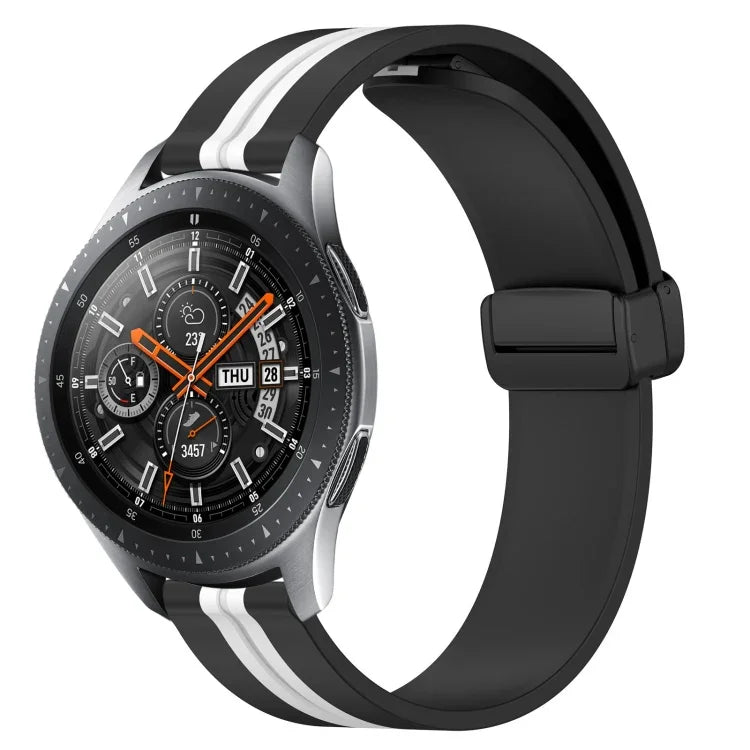 สายรัดนาฬิกาซิลิโคนพับได้พร้อมตัวล็อกแม่เหล็ก 22mm สำหรับ Samsung Galaxy Watch3 45mm, สำหรับ Samsung Galaxy Watch 46mm, สำหรับ Samsung Gear S3 Classic, สำหรับ Samsung Gear S3 Frontier