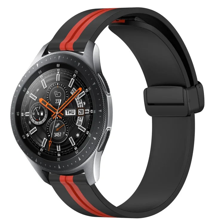 สายรัดนาฬิกาซิลิโคนพับได้พร้อมตัวล็อกแม่เหล็ก 22mm สำหรับ Samsung Galaxy Watch3 45mm, สำหรับ Samsung Galaxy Watch 46mm, สำหรับ Samsung Gear S3 Classic, สำหรับ Samsung Gear S3 Frontier