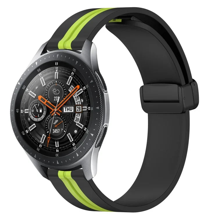 สายรัดนาฬิกาซิลิโคนพับได้พร้อมตัวล็อกแม่เหล็ก 22mm สำหรับ Samsung Galaxy Watch3 45mm, สำหรับ Samsung Galaxy Watch 46mm, สำหรับ Samsung Gear S3 Classic, สำหรับ Samsung Gear S3 Frontier