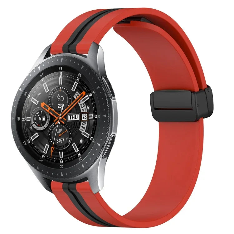 สายรัดนาฬิกาซิลิโคนพับได้พร้อมตัวล็อกแม่เหล็ก 22mm สำหรับ Samsung Galaxy Watch3 45mm, สำหรับ Samsung Galaxy Watch 46mm, สำหรับ Samsung Gear S3 Classic, สำหรับ Samsung Gear S3 Frontier