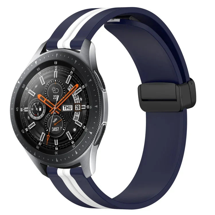 สายรัดนาฬิกาซิลิโคนพับได้พร้อมตัวล็อกแม่เหล็ก 22mm สำหรับ Samsung Galaxy Watch3 45mm, สำหรับ Samsung Galaxy Watch 46mm, สำหรับ Samsung Gear S3 Classic, สำหรับ Samsung Gear S3 Frontier