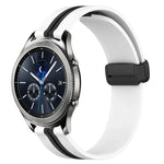 สายรัดนาฬิกาซิลิโคนพับได้พร้อมตัวล็อกแม่เหล็ก 22mm สำหรับ Samsung Galaxy Watch3 45mm, สำหรับ Samsung Galaxy Watch 46mm, สำหรับ Samsung Gear S3 Classic, สำหรับ Samsung Gear S3 Frontier