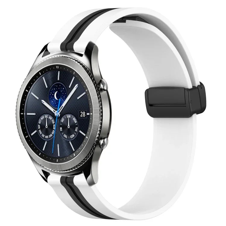 สายรัดนาฬิกาซิลิโคนพับได้พร้อมตัวล็อกแม่เหล็ก 22mm สำหรับ Samsung Galaxy Watch3 45mm, สำหรับ Samsung Galaxy Watch 46mm, สำหรับ Samsung Gear S3 Classic, สำหรับ Samsung Gear S3 Frontier