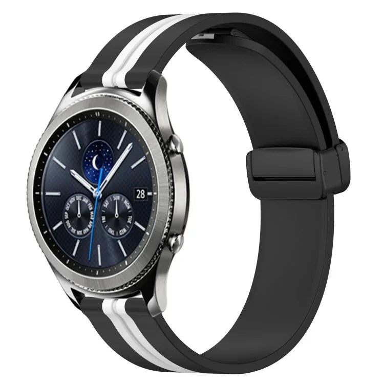 สายรัดนาฬิกาซิลิโคนพับได้พร้อมตัวล็อกแม่เหล็ก 22mm สำหรับ Samsung Galaxy Watch3 45mm, สำหรับ Samsung Galaxy Watch 46mm, สำหรับ Samsung Gear S3 Classic, สำหรับ Samsung Gear S3 Frontier