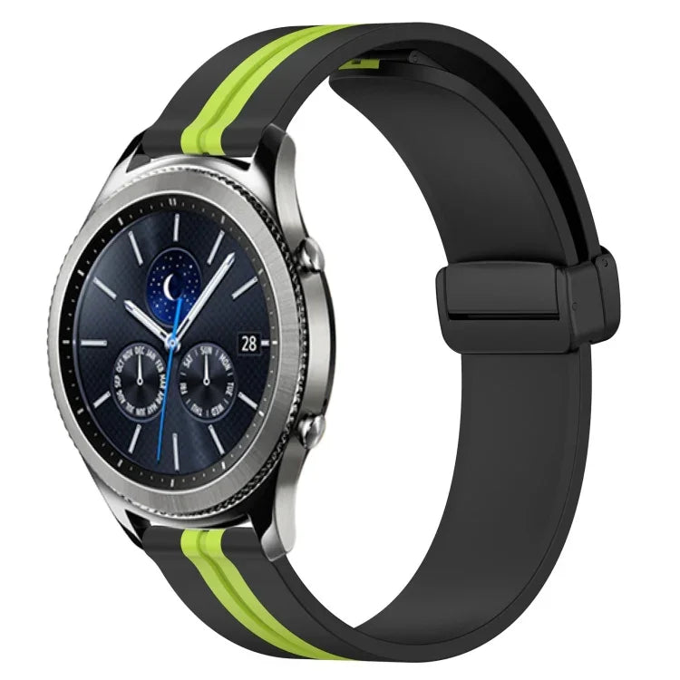 สายรัดนาฬิกาซิลิโคนพับได้พร้อมตัวล็อกแม่เหล็ก 22mm สำหรับ Samsung Galaxy Watch3 45mm, สำหรับ Samsung Galaxy Watch 46mm, สำหรับ Samsung Gear S3 Classic, สำหรับ Samsung Gear S3 Frontier