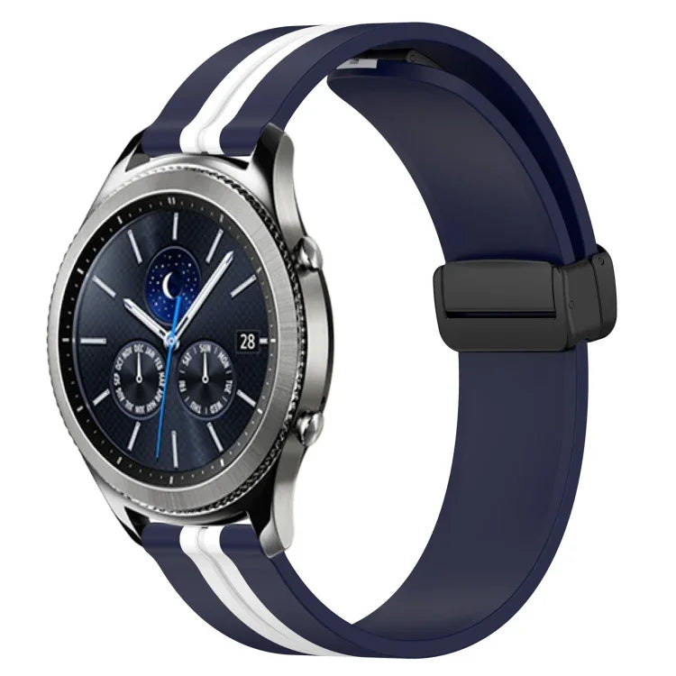 สายรัดนาฬิกาซิลิโคนพับได้พร้อมตัวล็อกแม่เหล็ก 22mm สำหรับ Samsung Galaxy Watch3 45mm, สำหรับ Samsung Galaxy Watch 46mm, สำหรับ Samsung Gear S3 Classic, สำหรับ Samsung Gear S3 Frontier