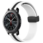 สายรัดนาฬิกาซิลิโคนพับได้พร้อมตัวล็อกแม่เหล็ก 22mm สำหรับ Samsung Galaxy Watch3 45mm, สำหรับ Samsung Galaxy Watch 46mm, สำหรับ Samsung Gear S3 Classic, สำหรับ Samsung Gear S3 Frontier