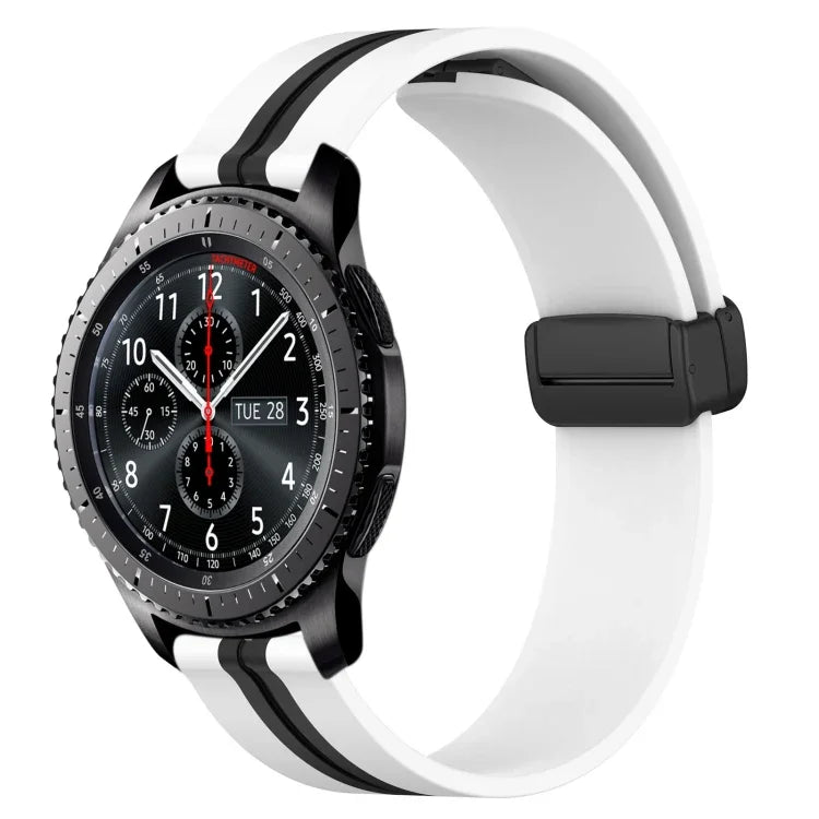 สายรัดนาฬิกาซิลิโคนพับได้พร้อมตัวล็อกแม่เหล็ก 22mm สำหรับ Samsung Galaxy Watch3 45mm, สำหรับ Samsung Galaxy Watch 46mm, สำหรับ Samsung Gear S3 Classic, สำหรับ Samsung Gear S3 Frontier