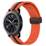 สายรัดนาฬิกาซิลิโคนพับได้พร้อมตัวล็อกแม่เหล็ก 22mm สำหรับ Samsung Galaxy Watch3 45mm, สำหรับ Samsung Galaxy Watch 46mm, สำหรับ Samsung Gear S3 Classic, สำหรับ Samsung Gear S3 Frontier