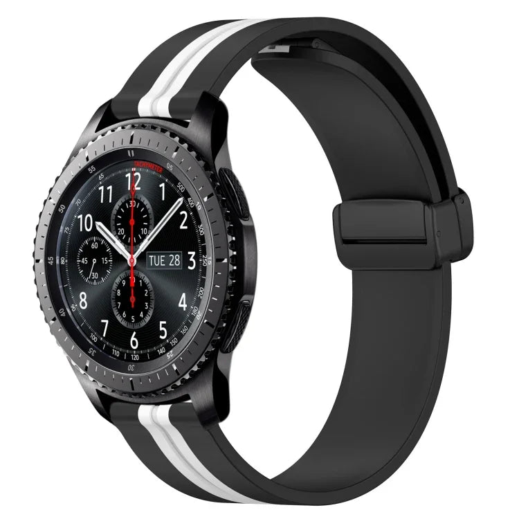 สายรัดนาฬิกาซิลิโคนพับได้พร้อมตัวล็อกแม่เหล็ก 22mm สำหรับ Samsung Galaxy Watch3 45mm, สำหรับ Samsung Galaxy Watch 46mm, สำหรับ Samsung Gear S3 Classic, สำหรับ Samsung Gear S3 Frontier