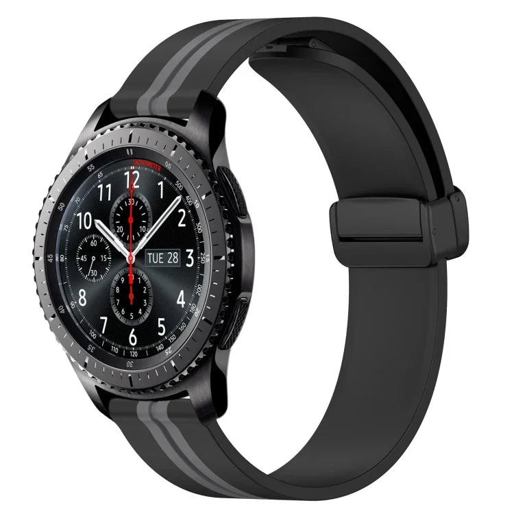 สายรัดนาฬิกาซิลิโคนพับได้พร้อมตัวล็อกแม่เหล็ก 22mm สำหรับ Samsung Galaxy Watch3 45mm, สำหรับ Samsung Galaxy Watch 46mm, สำหรับ Samsung Gear S3 Classic, สำหรับ Samsung Gear S3 Frontier