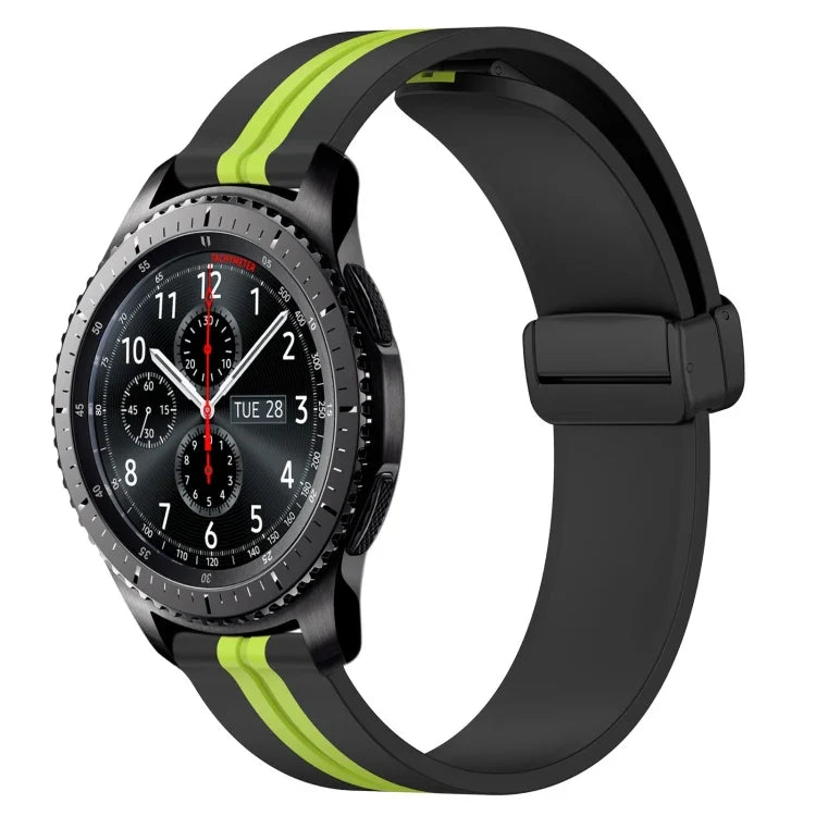 สายรัดนาฬิกาซิลิโคนพับได้พร้อมตัวล็อกแม่เหล็ก 22mm สำหรับ Samsung Galaxy Watch3 45mm, สำหรับ Samsung Galaxy Watch 46mm, สำหรับ Samsung Gear S3 Classic, สำหรับ Samsung Gear S3 Frontier