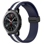 สายรัดนาฬิกาซิลิโคนพับได้พร้อมตัวล็อกแม่เหล็ก 22mm สำหรับ Samsung Galaxy Watch3 45mm, สำหรับ Samsung Galaxy Watch 46mm, สำหรับ Samsung Gear S3 Classic, สำหรับ Samsung Gear S3 Frontier
