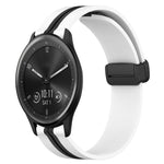 20mm Folding Magnetic Clasp Silicone Watch Band, For Garmin Vivomove Sport, For Garmin Venu 2 Plus, For Garmin Approach S40, For Garmin Forerunner 158