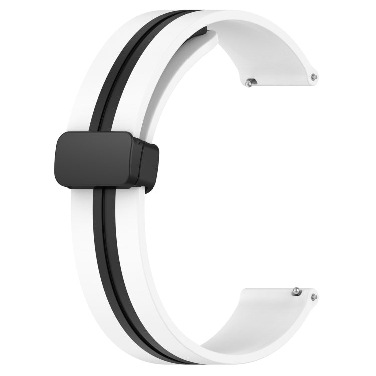 20mm Folding Magnetic Clasp Silicone Watch Band, For Garmin Vivomove Sport, For Garmin Venu 2 Plus, For Garmin Approach S40, For Garmin Forerunner 158