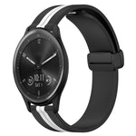 20mm Folding Magnetic Clasp Silicone Watch Band, For Garmin Vivomove Sport, For Garmin Venu 2 Plus, For Garmin Approach S40, For Garmin Forerunner 158