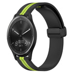20mm Folding Magnetic Clasp Silicone Watch Band, For Garmin Vivomove Sport, For Garmin Venu 2 Plus, For Garmin Approach S40, For Garmin Forerunner 158