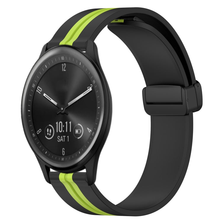 20mm Folding Magnetic Clasp Silicone Watch Band, For Garmin Vivomove Sport, For Garmin Venu 2 Plus, For Garmin Approach S40, For Garmin Forerunner 158