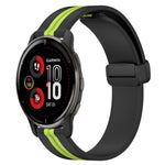 20mm Folding Magnetic Clasp Silicone Watch Band, For Garmin Vivomove Sport, For Garmin Venu 2 Plus, For Garmin Approach S40, For Garmin Forerunner 158