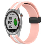 20mm Folding Magnetic Clasp Silicone Watch Band, For Garmin Vivomove Sport, For Garmin Venu 2 Plus, For Garmin Approach S40, For Garmin Forerunner 158