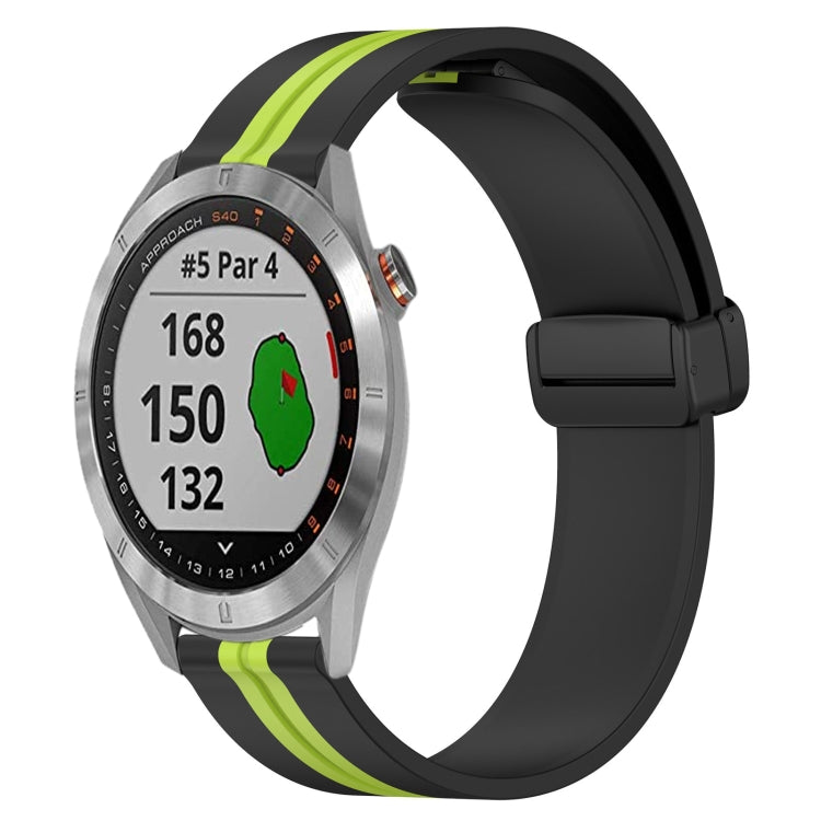 20mm Folding Magnetic Clasp Silicone Watch Band, For Garmin Vivomove Sport, For Garmin Venu 2 Plus, For Garmin Approach S40, For Garmin Forerunner 158
