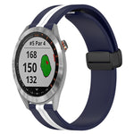 20mm Folding Magnetic Clasp Silicone Watch Band, For Garmin Vivomove Sport, For Garmin Venu 2 Plus, For Garmin Approach S40, For Garmin Forerunner 158