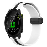 20mm Folding Magnetic Clasp Silicone Watch Band, For Garmin Vivomove Sport, For Garmin Venu 2 Plus, For Garmin Approach S40, For Garmin Forerunner 158