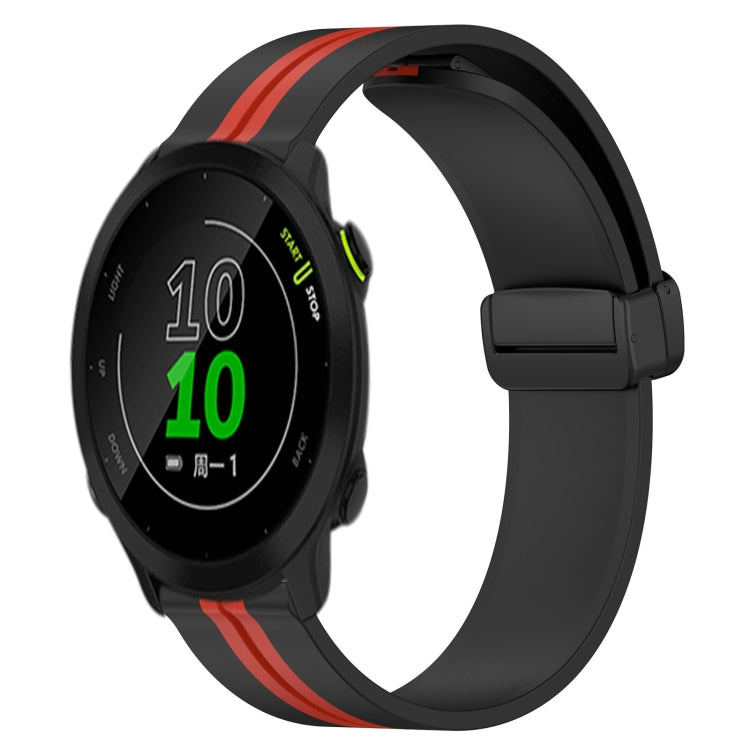 20mm Folding Magnetic Clasp Silicone Watch Band, For Garmin Vivomove Sport, For Garmin Venu 2 Plus, For Garmin Approach S40, For Garmin Forerunner 158