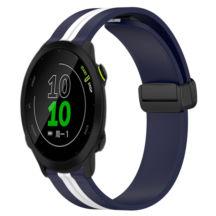 20mm Folding Magnetic Clasp Silicone Watch Band, For Garmin Vivomove Sport, For Garmin Venu 2 Plus, For Garmin Approach S40, For Garmin Forerunner 158